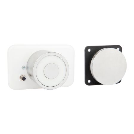 Heavy Duty 24VDC Magnetic Door Holder | 50kg Holding Force | Titanium Alloy Finish | by LOX Locking