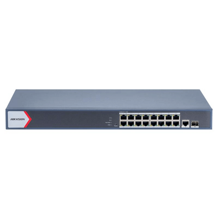 16 Port Managed Gigabit PoE Switch | 230W Power Budget | Cloud Management & Long-Range Support | by HIKVISION
