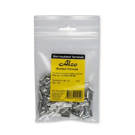 Bootlace Terminal Non-Insulated 10mm² 100 Pack