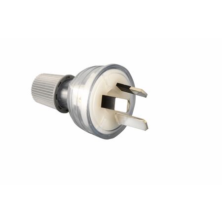 HPM 10A 3 Pins Plug Top with Cord Locking Nut Clear
