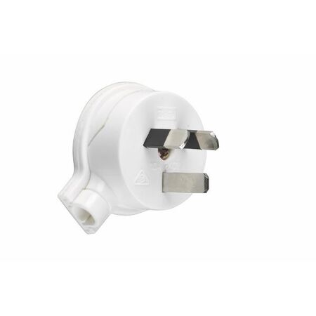 HPM 10A 3 Pins Side Entry Plug Top White