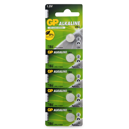 1.5V Alkaline Button Cell LR43 | 70mAh Capacity | Pack of 5 | by Powercell