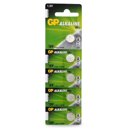 1.5V Alkaline Button Cell Battery LR54/LR1130 | 44mAh Capacity | Compact Size | Pack of 5 | by Powercell