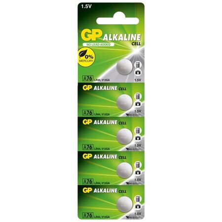1.5V Alkaline LR44 Button Cell Battery | 110mAh Capacity | Compact Size | Pack of 5 | by Powercell