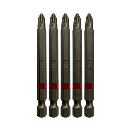 Powerbit Phillips No2 Length 75mm Magnetic 5 Pack