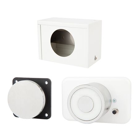 Heavy Duty 12VDC Magnetic Door Holder | 50kg Holding Force | Titanium Alloy Finish | by LOX Locking