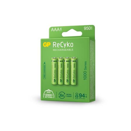 AAA Rechargeable Battery GP Recyko | 1.2V | 950mAh Capacity | Low Self-Discharge | @Card of 4 | by Powercell