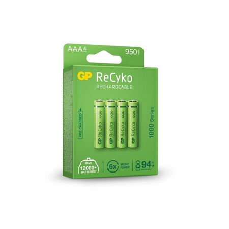 AAA Rechargeable Battery GP Recyko | 1.2V | 950mAh Capacity | Low Self-Discharge | @Card of 4 | by Powercell