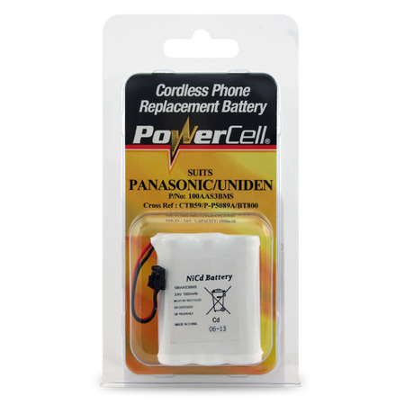 3.6V NiCad Cordless Phone Battery | 1000mAh Capacity | Rechargeable | by Powercell