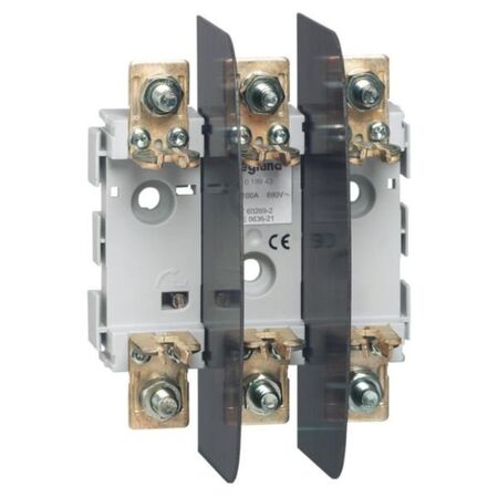 Base for blade type cartridge fuse - 3P bare - size 000/00 - 100 A