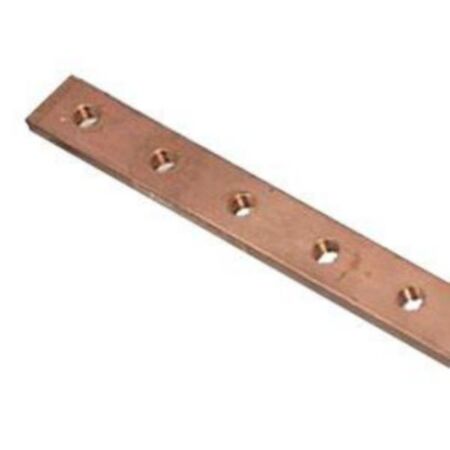 Copper bar with tapped holes - 12 x 2 mm - max. 110 A - length 990 mm
