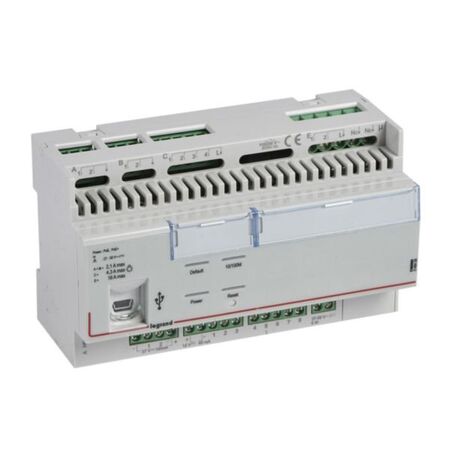 BACNET Hotel room controller unit with 8 inputs and 10 outputs for hotel room management - 8 DIN modules