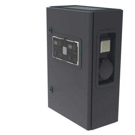 Metal charging station Green'up Premium 3ph for 2 electric cars - Mode 2 and 3 - Power 22kW 32A with DC protection