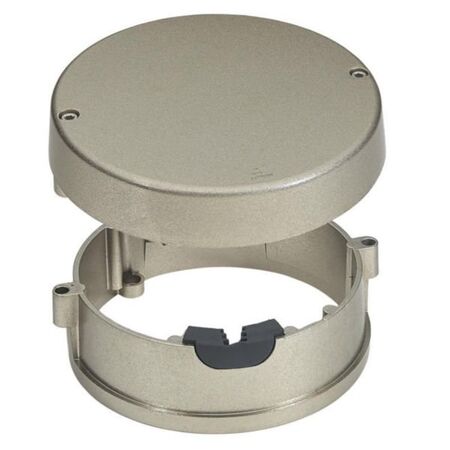 Cable exit accessory for waterproof floor box. Zamak finish.