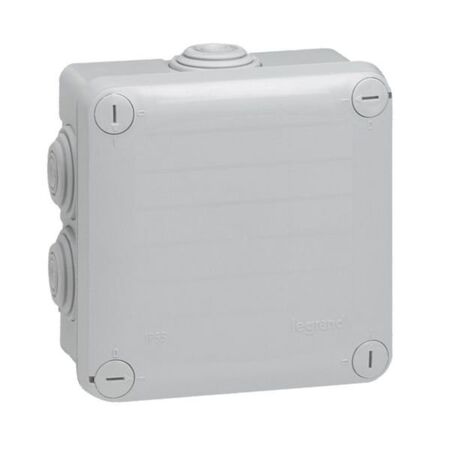 Square Plexo box with 7 direct entry membrane glands - IP55 IK07 - 105x105x55 mm - grey RAL 7035 Square Plexo box with 7 direct entry membrane glands - IP55 IK07 - 105x105x55 mm - grey RAL 7035