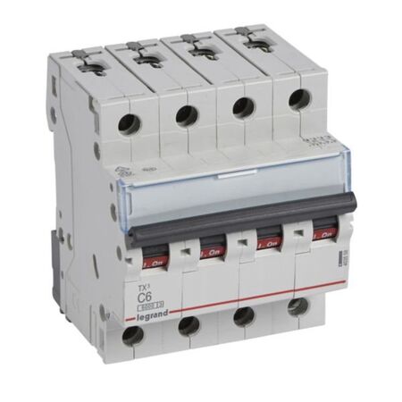 MCB TX3 6000A 4 pole 6A curve C