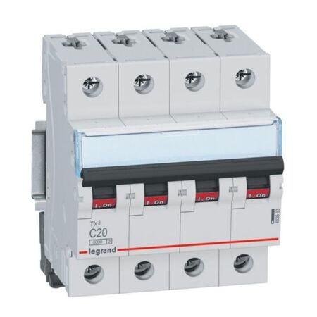 MCB TX3 6000A 4 pole 20A curve C