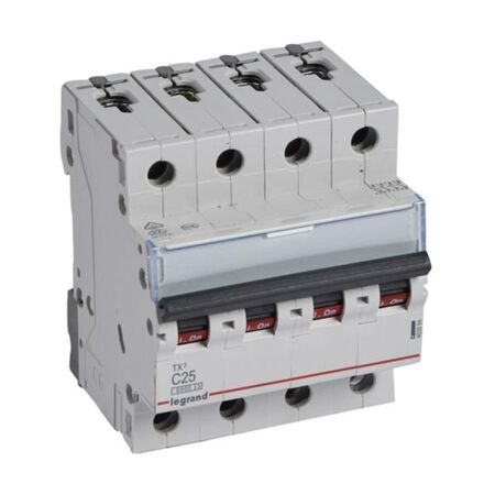 MCB TX3 6000A 4 pole 25A curve C