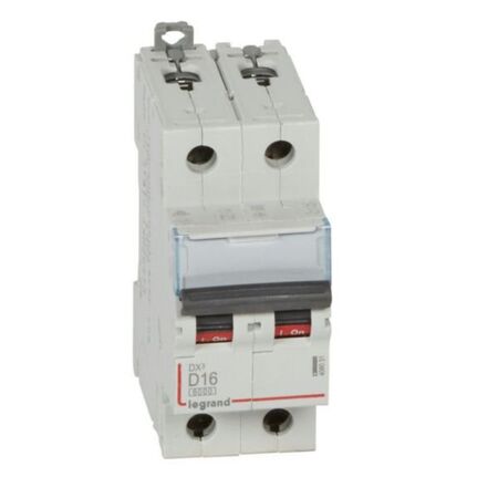 MCB DX3 6000A 2 pole 16A curve D
