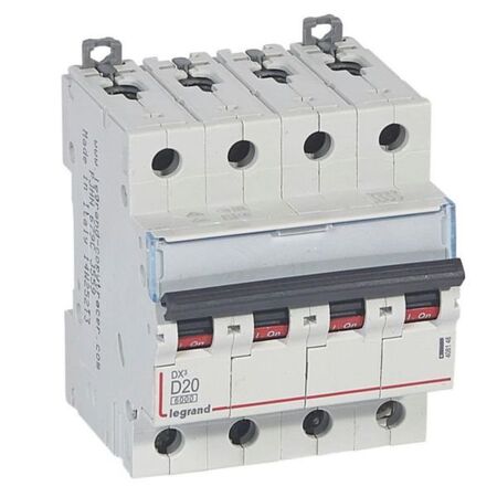 MCB DX3 6000A 4 pole 20A curve D
