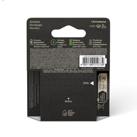 GP Recyko 1.2V AA PRO Series Rechargeable Battery | 2000mAh Capacity | Low Self-Discharge Technology | @Card of 4 | by Powercell