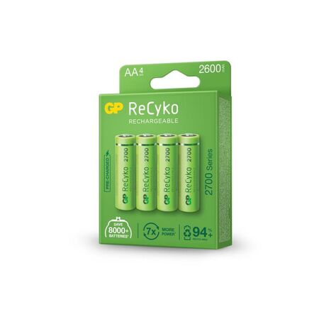 AA Rechargeable Battery GP Recyko | 1.2V | 2600mAh Capacity | Low Self-Discharge | @Card of 4 | by Powercell