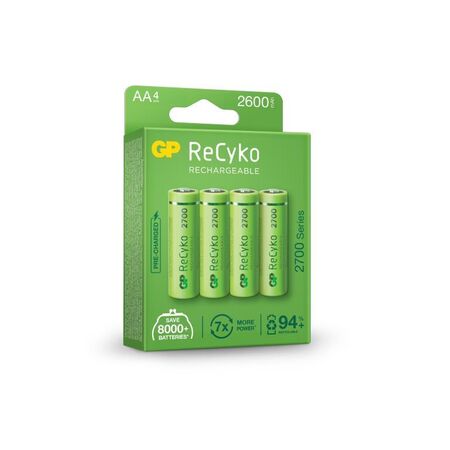 AA Rechargeable Battery GP Recyko | 1.2V | 2600mAh Capacity | Low Self-Discharge | @Card of 4 | by Powercell