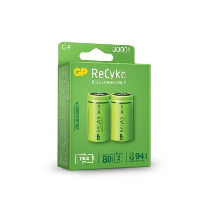 Rechargeable C Size Battery | 3000mAh Capacity | Low Self-Discharge Technology | @Pack of 2 | by Powercell