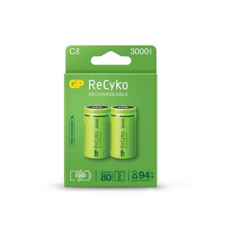 Rechargeable C Size Battery | 3000mAh Capacity | Low Self-Discharge Technology | @Pack of 2 | by Powercell