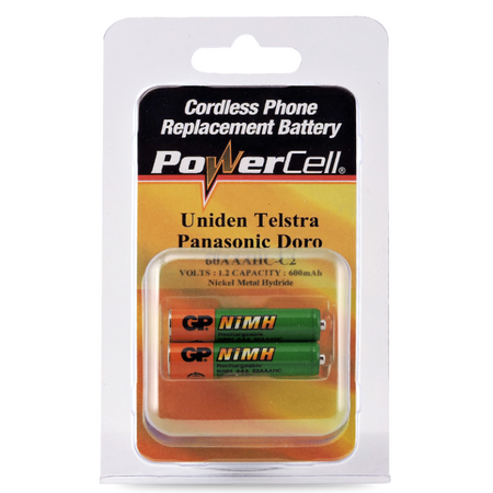 NiMH AAA Battery Pack | 1.2V Voltage | 600mAh Capacity | Rechargeable | @Pack of 2 | by Powercell