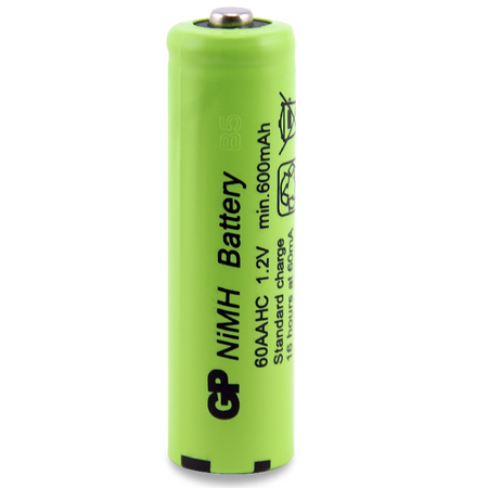GP 1.2V AA 600mAh NiMH Battery | Rechargeable for Solar Lights | Long-Lasting Power | by Powercell