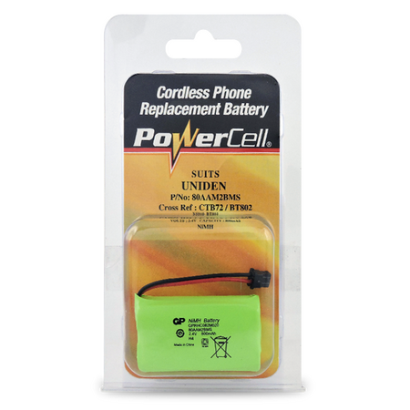 2.4V NiMH Cordless Phone Battery | 800mAh Capacity | Compatible with Panasonic & Uniden | by Powercell