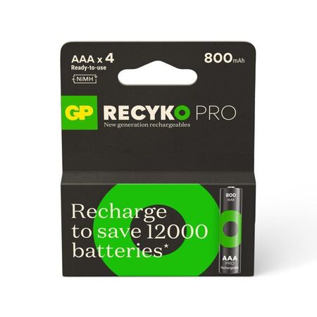 AAA Rechargeable Battery | 800mAh Capacity | Low Self-Discharge | @Card of 4 | by Powercell