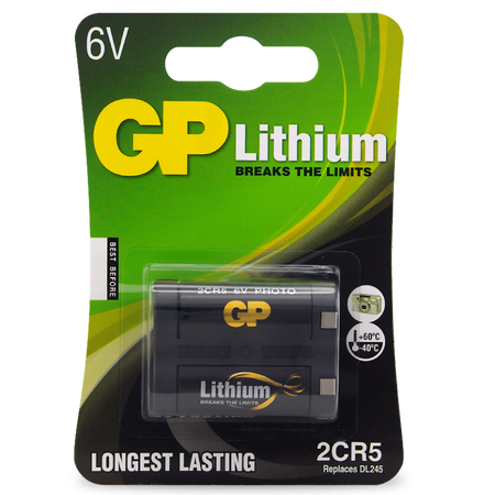 GP Lithium GP2CR5 C1 6V Photo Battery | Long-Lasting Lithium Chemistry | Compact Size | by Powercell