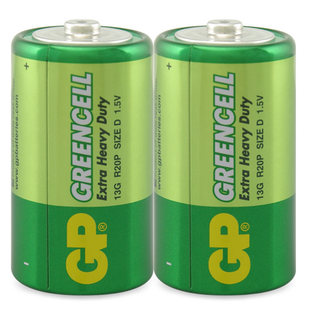 1.5V Extra Heavy Duty D Battery | Carbon Zinc Chemistry | Bulk Pack of 2 | by Powercell