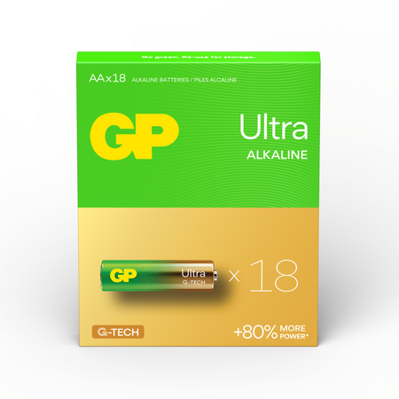 GP Ultra Alkaline AA Batteries | Long-Lasting Power | Pack of 18 | by Powercell