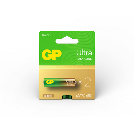 GP Ultra Alkaline AA Batteries | Long-Lasting Power | 1.5V Output | @Card of 2 | by Powercell