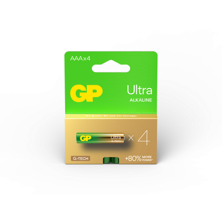 GP Ultra Alkaline AAA Batteries | Long-Lasting Power | 1.5V Output | @Card of 4 | by Powercell