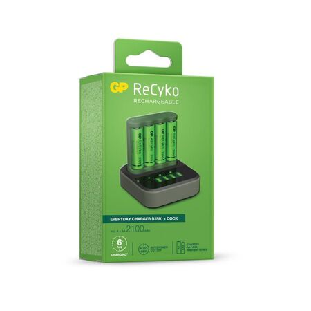GP Recyko 4 Bay USB Charger | Vertical Design | LCD Display | Safety Timer Protection | by Powercell