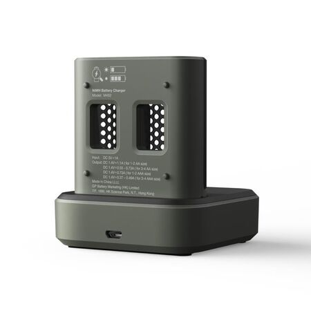 4 Bay USB Charger with 4 NiMH AA Batteries | Fast Charging in 1.3 Hours | LED Indicators | by Powercell