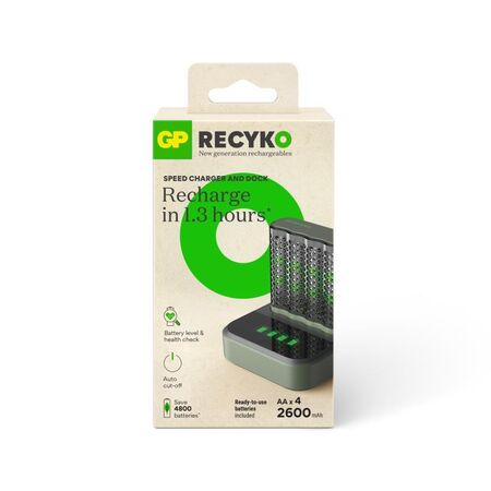 4 Bay USB Charger with 4 NiMH AA Batteries | Fast Charging in 1.3 Hours | LED Indicators | by Powercell