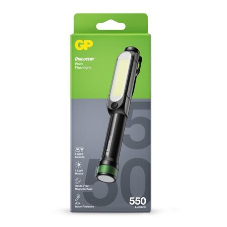 COB Flashlight | 550/350 Lumens | IPX4 Water Resistant | Magnetic Base & Pocket Clip | by Powercell