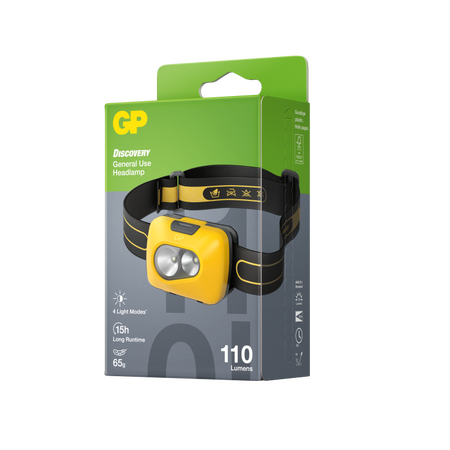 General Use Headlamp | 110 Lumens Brightness | 40m Beam Distance | Splash-Proof & Shock Resistant | by Powercell