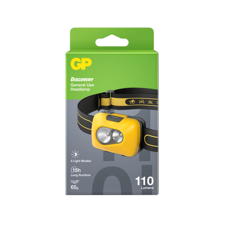General Use Headlamp | 110 Lumens Brightness | 40m Beam Distance | Splash-Proof & Shock Resistant | by Powercell
