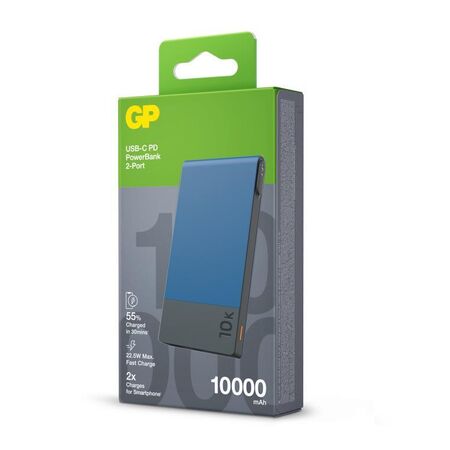 Li-ion Powerbank 10Ah | USB-C & USB-A Fast Charge | 22.5W Output | Blue | by Powercell