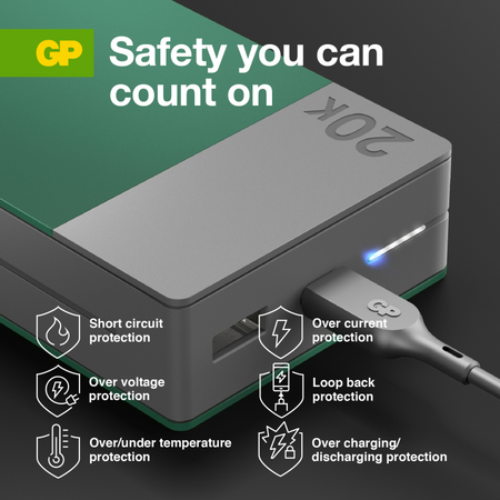 20Ah 74Wh Li-ion Powerbank | USB-C PD 22.5W Fast Charge | Green | by Powercell