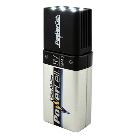 9V LED Torch | 30 Lumens | 2 Lighting Functions | Compact Design | @Display Box of 30 | by Powercell