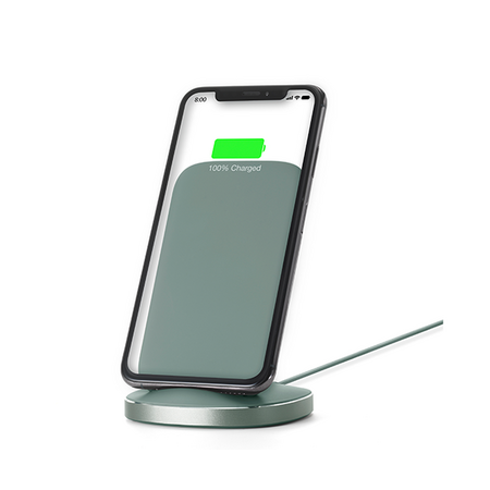 10W Wireless Charging Stand | Dual-Coil Design | Qi-Certified | Grey | by Powercell