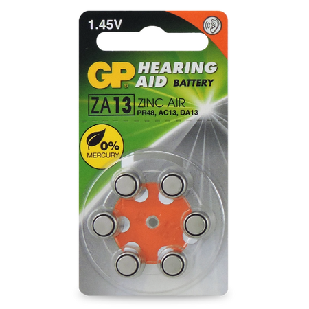 GP Zinc Air 14V Hearing Aid Battery PR48 | Long-Lasting Power | Dial Pack of 6 | by Powercell