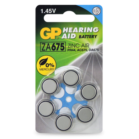 GP Zinc Air 14V Hearing Aid Battery PR44 | Long-Lasting Power | Dial Pack of 6 | by Powercell